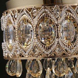 Lampadario in cristallo oro champagne classico 30 cm 4 luci E12/E14