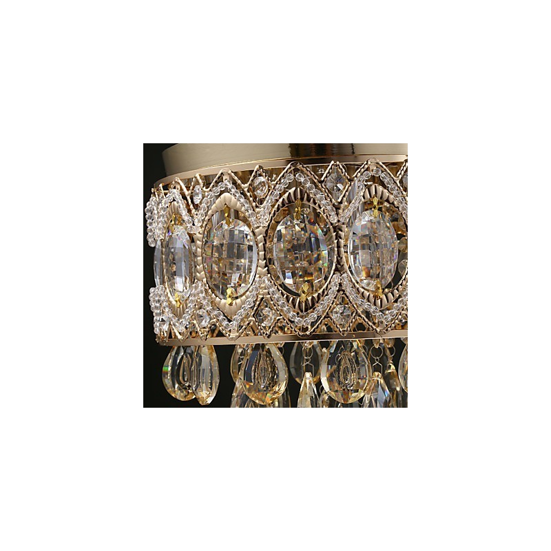 Lampadario in cristallo oro champagne classico 30 cm 4 luci E12/E14