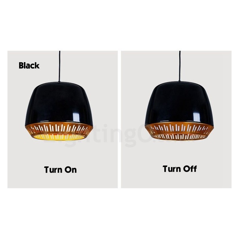 Lampada a sospensione moderna contemporanea 1 luce paralume nero bianco rosso blu 30x23 cm
