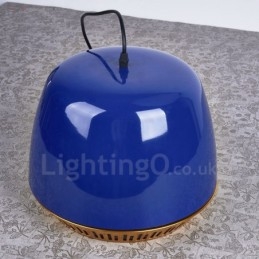 Lampada a sospensione moderna contemporanea 1 luce paralume nero bianco rosso blu 30x23 cm