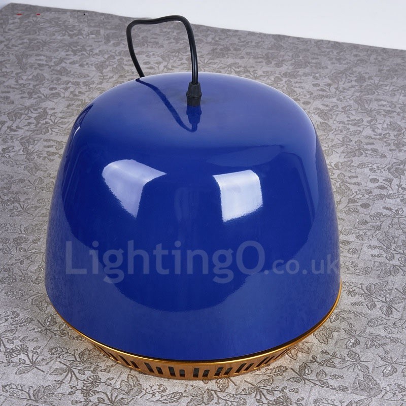 Lampada a sospensione moderna contemporanea 1 luce paralume nero bianco rosso blu 30x23 cm