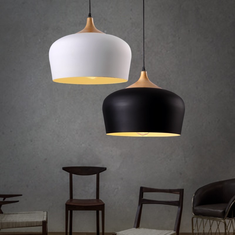 Lampada a sospensione moderna contemporanea 1 luce paralume bianco rosso blu 30 x 27 cm