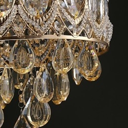 Lampadario in cristallo oro champagne classico 30 cm 4 luci E12/E14