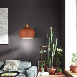 Lampada a sospensione moderna contemporanea 1 luce paralume bianco rosso blu 30 x 27 cm