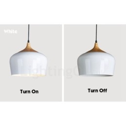 Lampada a sospensione moderna contemporanea 1 luce paralume bianco rosso blu 30 x 27 cm