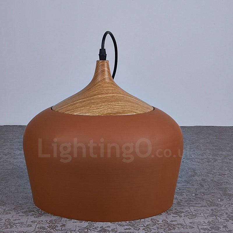 Lampada a sospensione moderna contemporanea 1 luce paralume bianco rosso blu 30 x 27 cm