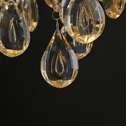 Lampadario in cristallo oro champagne classico 30 cm 4 luci E12/E14