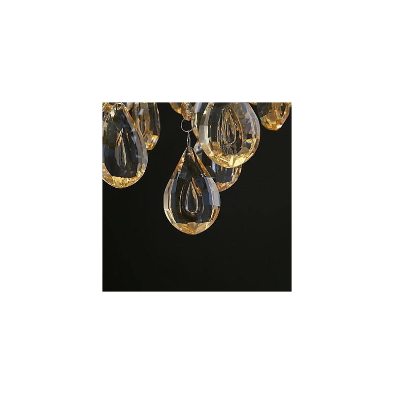 Lampadario in cristallo oro champagne classico 30 cm 4 luci E12/E14