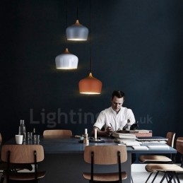 Lampada a sospensione moderna contemporanea 1 luce paralume bianco rosso blu 30 x 27 cm