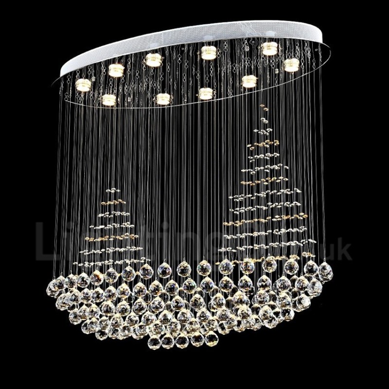 Lampadario moderno 10 luci K9 in cristallo