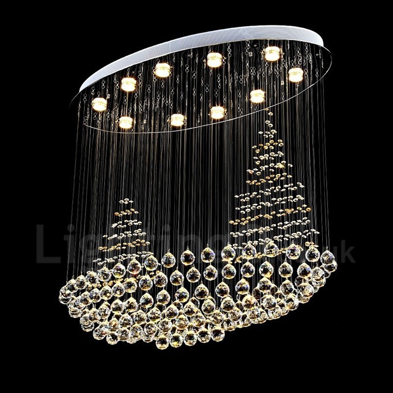 Lampadario moderno 10 luci K9 in cristallo