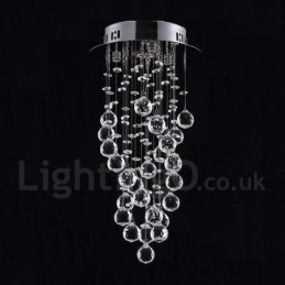 Lampadario da soffitto moderno in cristallo K9 1 luce LED integrato 20 x 20 x 50 cm