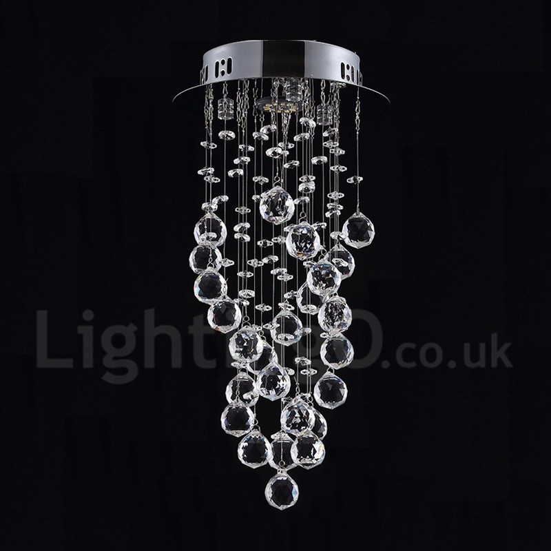Lampadario da soffitto moderno in cristallo K9 1 luce LED integrato 20 x 20 x 50 cm