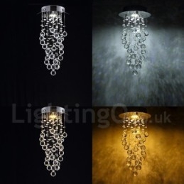 Lampadario da soffitto moderno in cristallo K9 1 luce LED integrato 20 x 20 x 50 cm