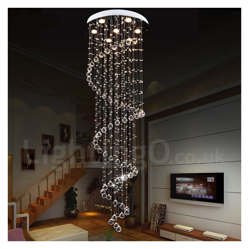 Lampadario da soffitto moderno 7 luci K9 cristallo con LED integrato