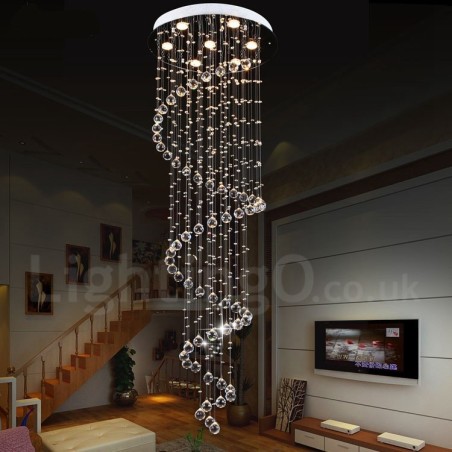 Lampadario da soffitto moderno 7 luci K9 cristallo con LED integrato