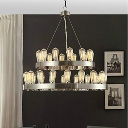 Lampadario mini vintage in metallo cromato