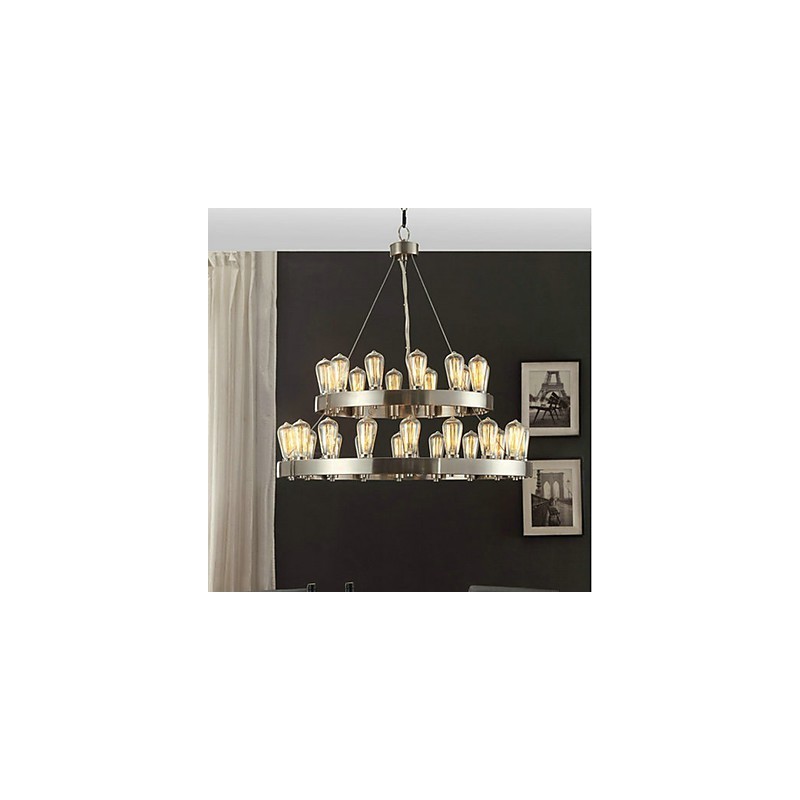 Lampadario mini vintage in metallo cromato