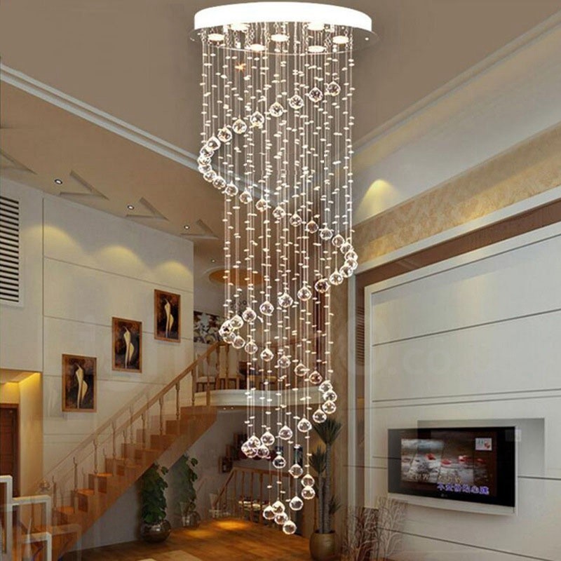 Lampadario da soffitto moderno 7 luci K9 cristallo con LED integrato
