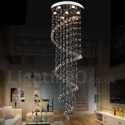Lampadario da soffitto moderno 7 luci K9 cristallo con LED integrato