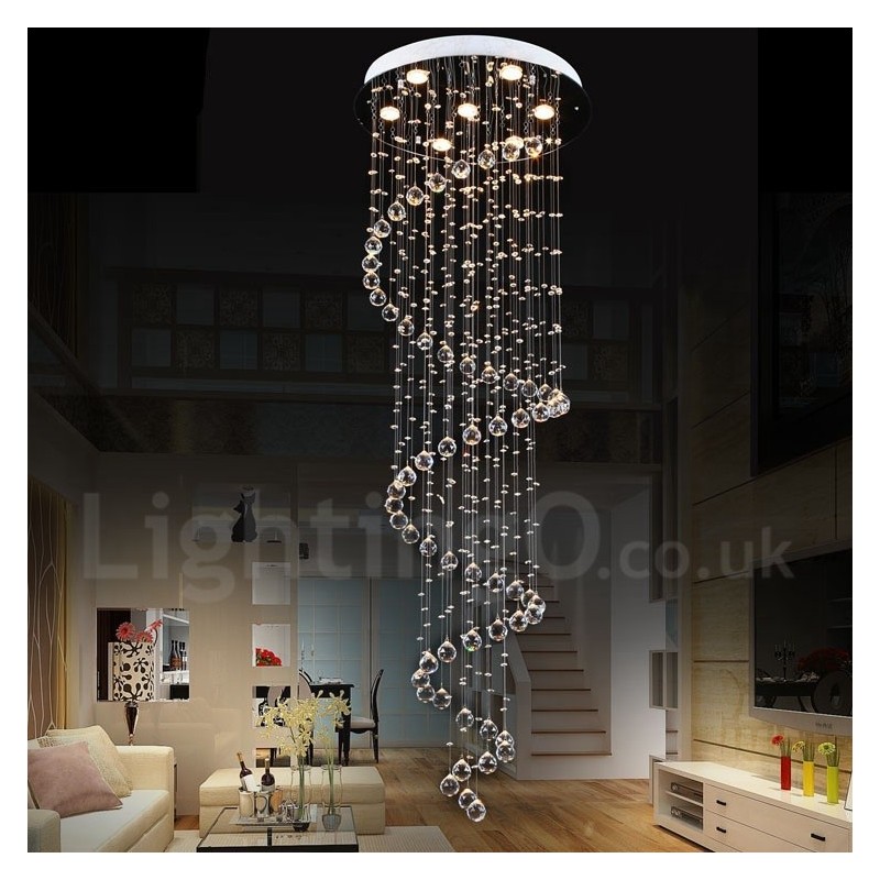 Lampadario da soffitto moderno 7 luci K9 cristallo con LED integrato