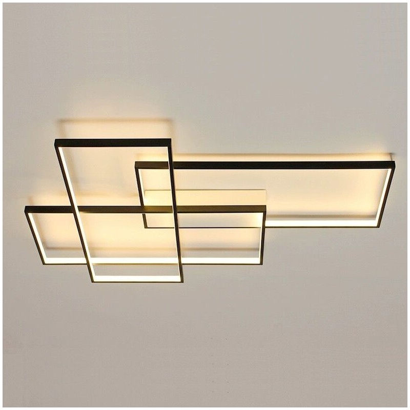 Lampada da soffitto moderna in alluminio verniciato, LED integrato dimmerabile con telecomando, 90 W, 22000 lm