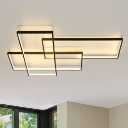 Lampada da soffitto moderna in alluminio verniciato, LED integrato dimmerabile con telecomando, 90 W, 22000 lm