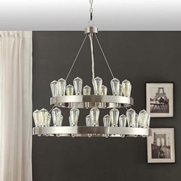 Lampadario mini vintage in metallo cromato
