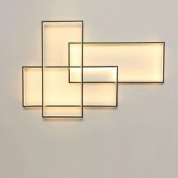 Lampada da soffitto moderna in alluminio verniciato, LED integrato dimmerabile con telecomando, 90 W, 22000 lm