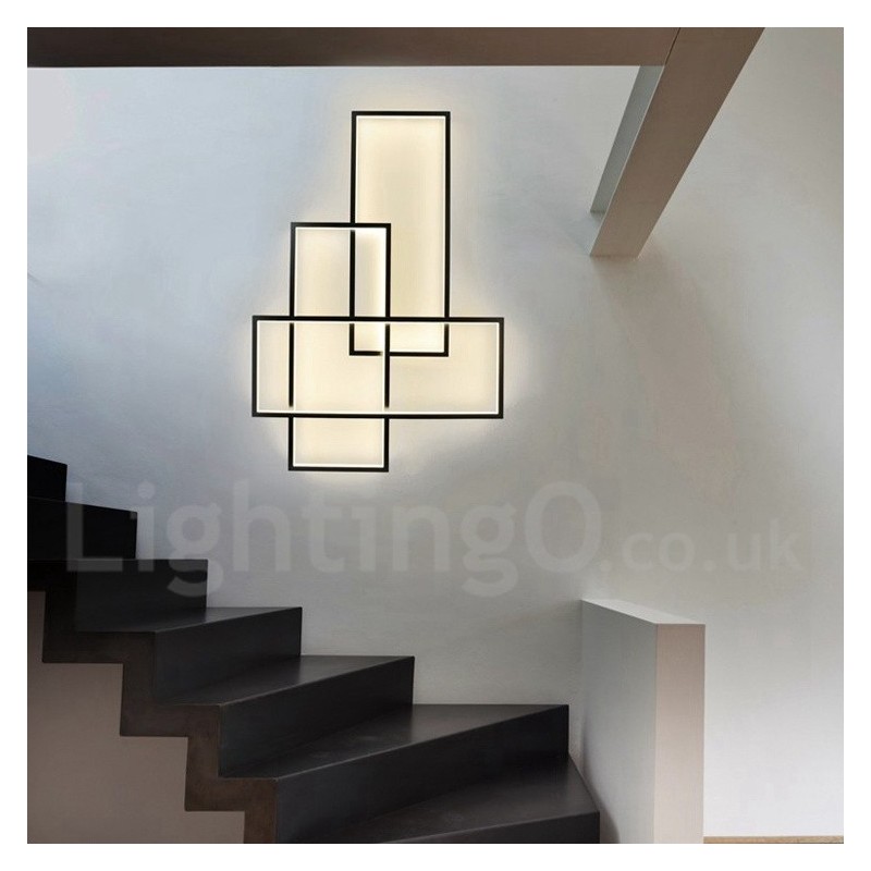 Lampada da soffitto moderna in alluminio verniciato, LED integrato dimmerabile con telecomando, 90 W, 22000 lm