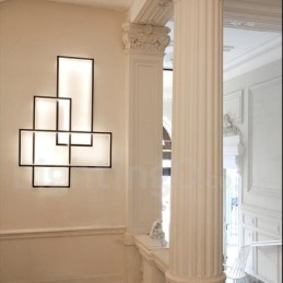 Lampada da soffitto moderna in alluminio verniciato, LED integrato dimmerabile con telecomando, 90 W, 22000 lm