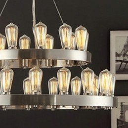 Lampadario mini vintage in metallo cromato