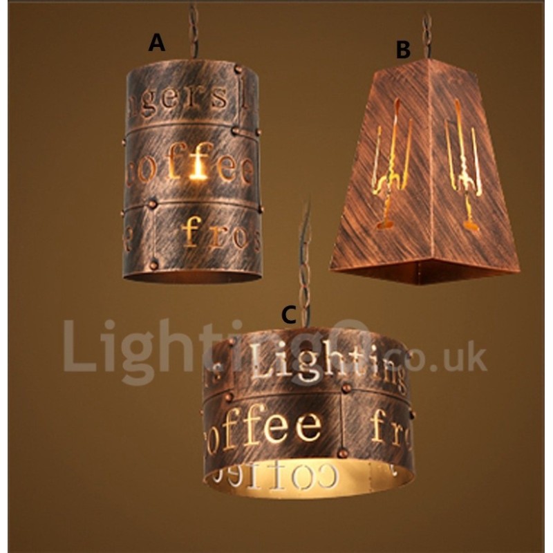 Lampada a sospensione vintage retrò a 1 luce per casa e caffetteria