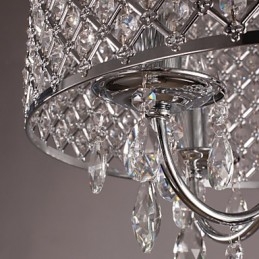 Lampadario classico in metallo cromato e cristallo
