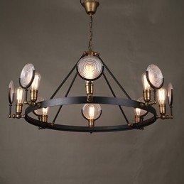 Lampadario Tieyi nero in vetro trasparente, 8 luci E26/E27