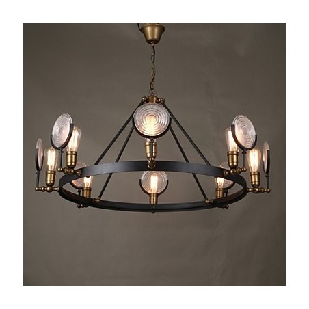 Lampadario Tieyi nero in vetro trasparente, 8 luci E26/E27