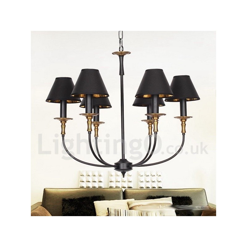 Lampadario rustico retrò contemporaneo a 6 luci E14