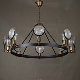 Lampadario Tieyi nero in vetro trasparente, 8 luci E26/E27