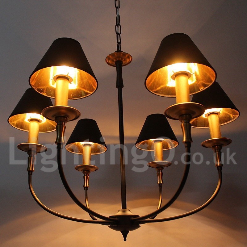 Lampadario rustico retrò contemporaneo a 6 luci E14