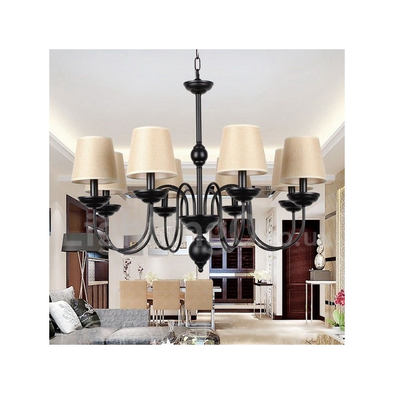 Lampadario rustico retrò contemporaneo a 8 luci
