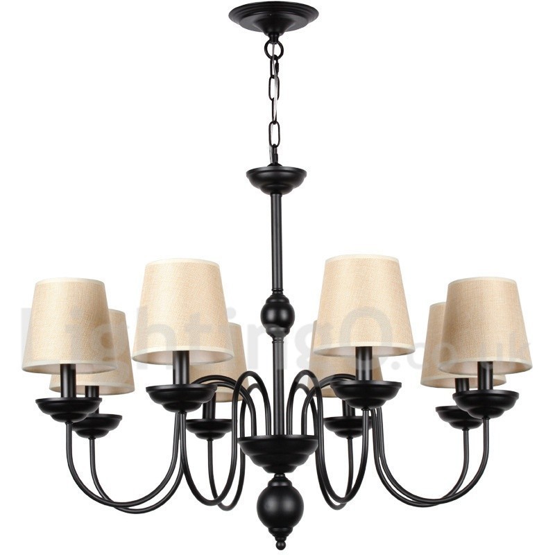 Lampadario rustico retrò contemporaneo a 8 luci