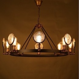 Lampadario Tieyi nero in vetro trasparente, 8 luci E26/E27