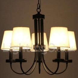 Lampadario a 5 luci in stile candela nero retrò classico
