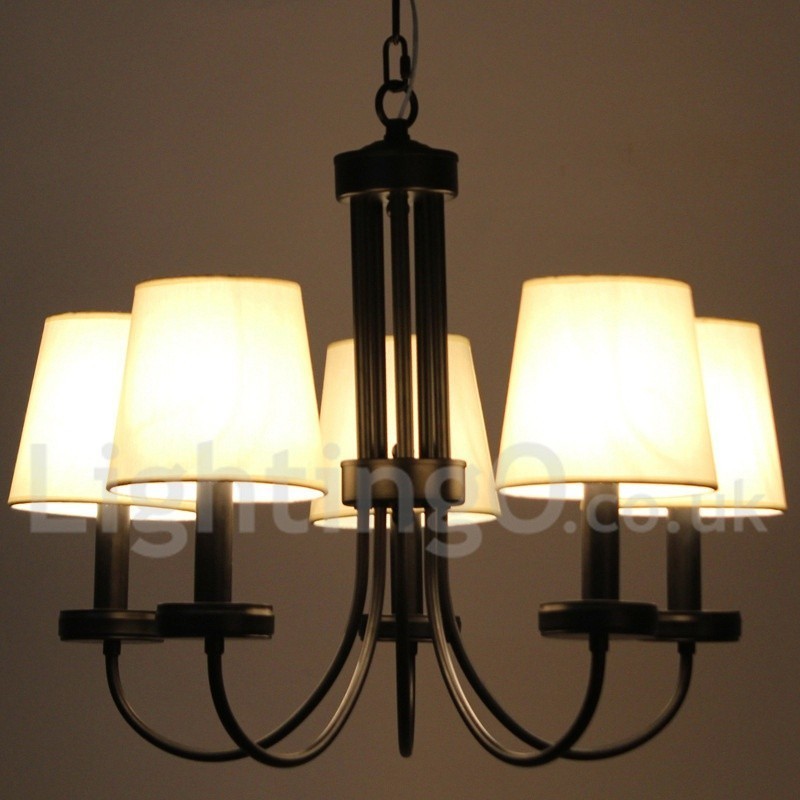 Lampadario a 5 luci in stile candela nero retrò classico