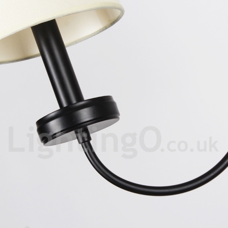 Lampadario a 5 luci in stile candela nero retrò classico