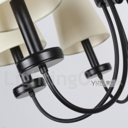 Lampadario a 5 luci in stile candela nero retrò classico