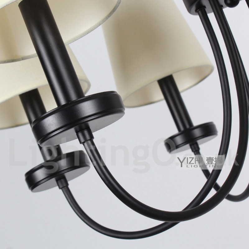 Lampadario a 5 luci in stile candela nero retrò classico