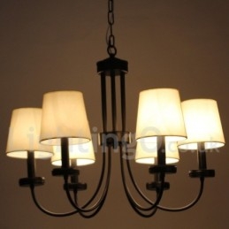 Lampadario a 6 luci in stile candela nero retrò vintage