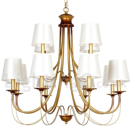 Lampadario a candela rustico mediterraneo contemporaneo a 12 luci