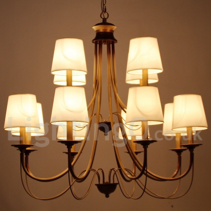 Lampadario a candela rustico mediterraneo contemporaneo a 12 luci